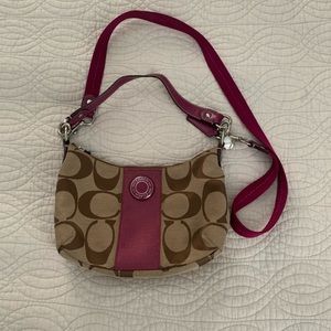 Coach Demi Signature Stripe Crossbody Shoulder Bag